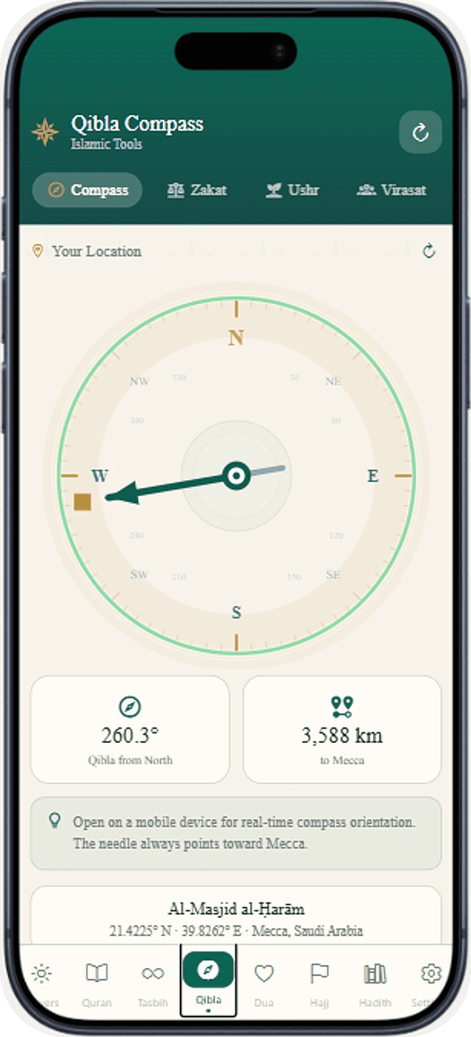 Kaaba Qibla Compass